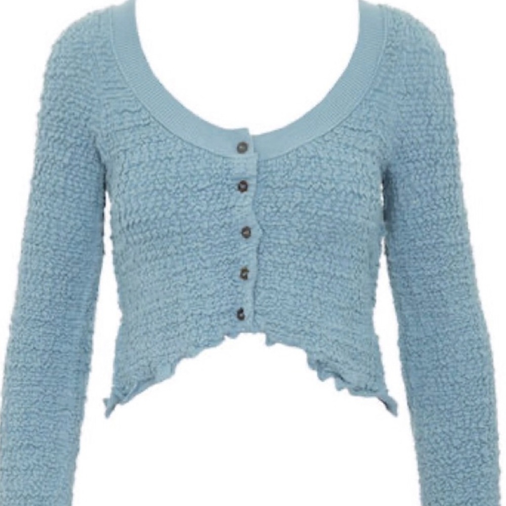 NWT Free People Rosehip Cardi in Blue Star Size Large